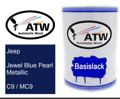 Jeep, Jewel Blue Pearl Metallic, C9 / MC9: 500ml Lackdose, von ATW Autoteile West.